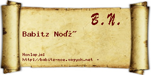 Babitz Noé névjegykártya